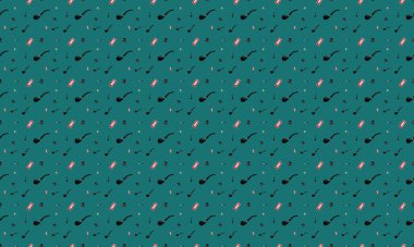 Farklı aksesuarlara sahip renkli arkaplan