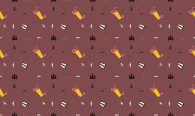 Farklı aksesuarlara sahip renkli arkaplan