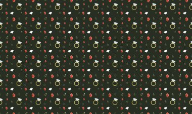 Farklı aksesuarlara sahip renkli arkaplan