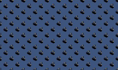 Farklı aksesuarlara sahip renkli arkaplan