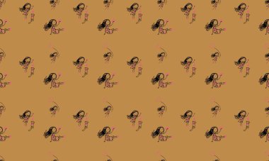 Farklı aksesuarlara sahip renkli arkaplan