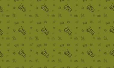 Farklı aksesuarlara sahip renkli arkaplan