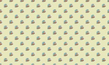 Farklı aksesuarlara sahip renkli arkaplan