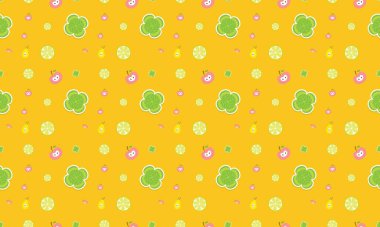 Farklı aksesuarlara sahip renkli arkaplan