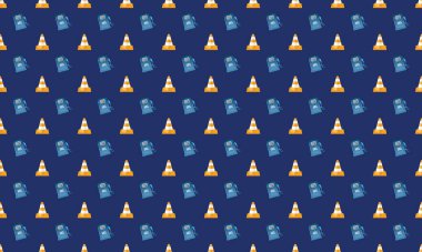 Farklı aksesuarlara sahip renkli arkaplan