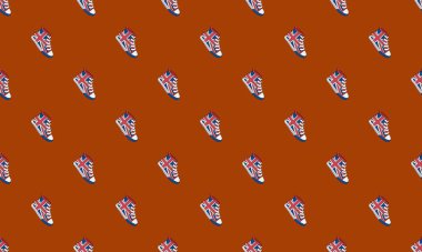 Farklı aksesuarlara sahip renkli arkaplan