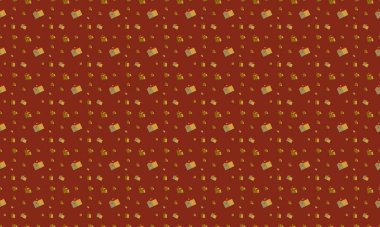 Farklı aksesuarlara sahip renkli arkaplan