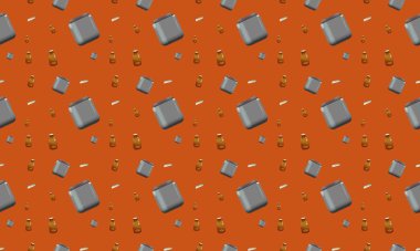 Farklı aksesuarlara sahip renkli arkaplan