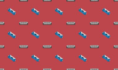 Farklı aksesuarlara sahip renkli arkaplan