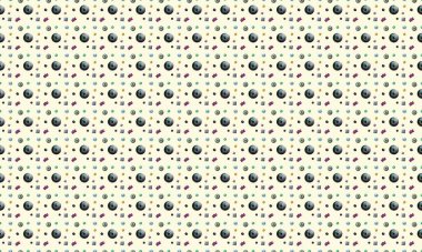 Farklı aksesuarlara sahip renkli arkaplan