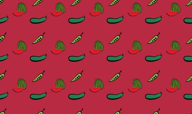 Farklı aksesuarlara sahip renkli arkaplan