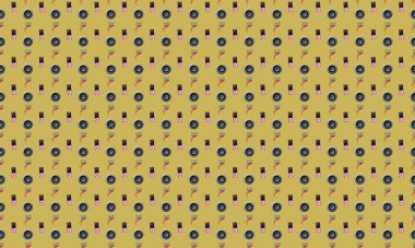 Farklı aksesuarlara sahip renkli arkaplan