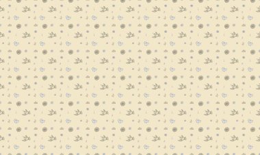 Farklı aksesuarlara sahip renkli arkaplan