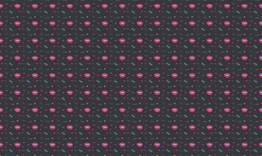 Farklı aksesuarlara sahip renkli arkaplan