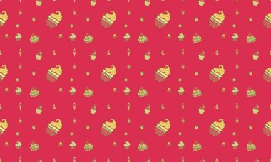 Farklı aksesuarlara sahip renkli arkaplan