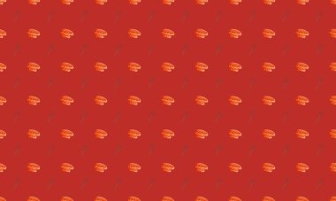 Farklı aksesuarlara sahip renkli arkaplan