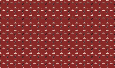 Farklı aksesuarlara sahip renkli arkaplan