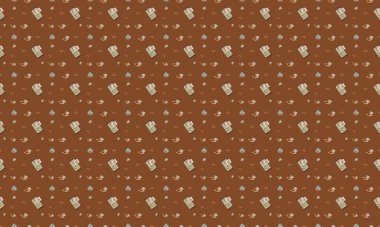 Farklı aksesuarlara sahip renkli arkaplan