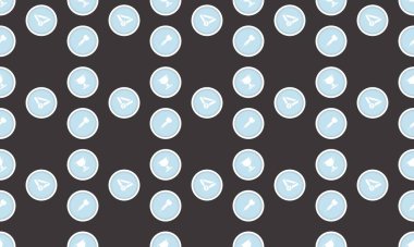 Farklı aksesuarlara sahip renkli arkaplan