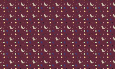 Farklı aksesuarlara sahip renkli arkaplan