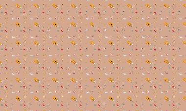 Farklı aksesuarlara sahip renkli arkaplan