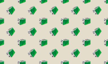 Farklı aksesuarlara sahip renkli arkaplan