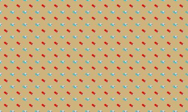 Farklı aksesuarlara sahip renkli arkaplan