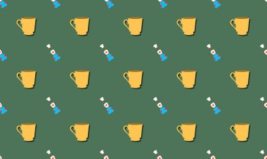 Farklı aksesuarlara sahip renkli arkaplan