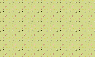 Farklı aksesuarlara sahip renkli arkaplan