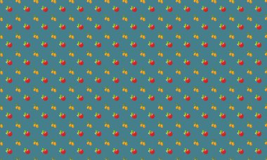 Farklı aksesuarlara sahip renkli arkaplan