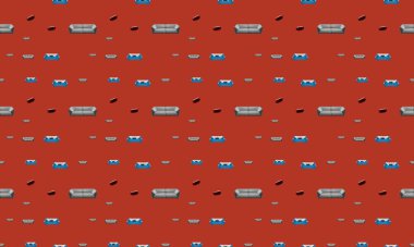 Farklı aksesuarlara sahip renkli arkaplan