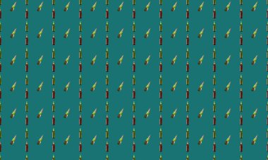 Farklı aksesuarlara sahip renkli arkaplan