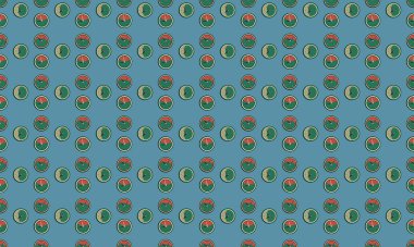 Farklı aksesuarlara sahip renkli arkaplan