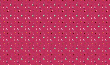 Farklı aksesuarlara sahip renkli arkaplan