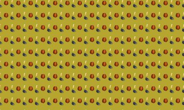 Farklı aksesuarlara sahip renkli arkaplan