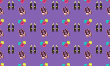 Farklı aksesuarlara sahip renkli arkaplan