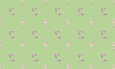 Farklı aksesuarlara sahip renkli arkaplan