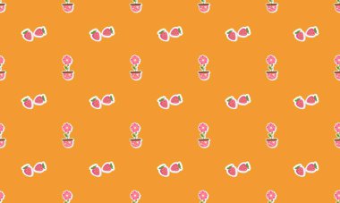 Farklı aksesuarlara sahip renkli arkaplan