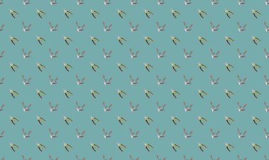 Farklı aksesuarlara sahip renkli arkaplan