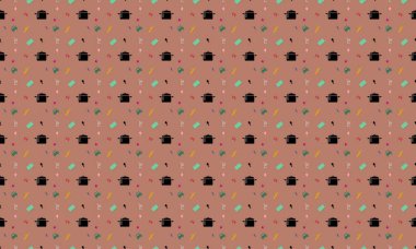 Farklı aksesuarlara sahip renkli arkaplan