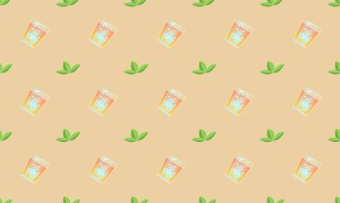 Farklı aksesuarlara sahip renkli arkaplan