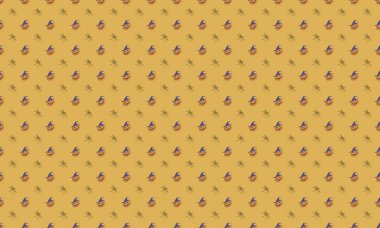 Farklı aksesuarlara sahip renkli arkaplan