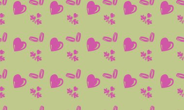 Farklı aksesuarlara sahip renkli arkaplan