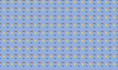 Farklı aksesuarlara sahip renkli arkaplan