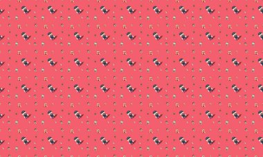 Farklı aksesuarlara sahip renkli arkaplan