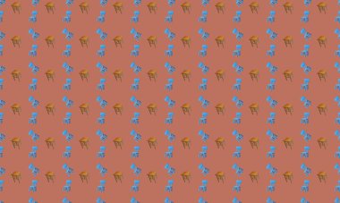 Farklı aksesuarlara sahip renkli arkaplan