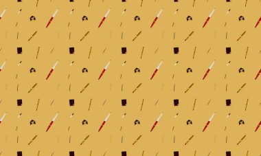 Farklı aksesuarlara sahip renkli arkaplan