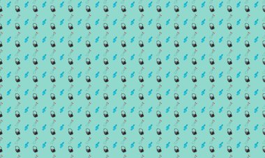 Farklı aksesuarlara sahip renkli arkaplan