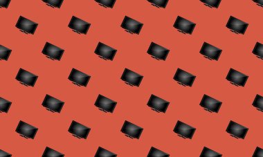 Farklı aksesuarlara sahip renkli arkaplan