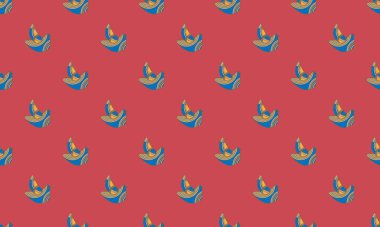 Farklı aksesuarlara sahip renkli arkaplan